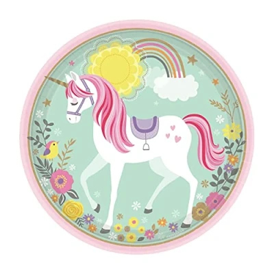 Image of (PKT) Magical Unicorn Paper Plates 23cm (8 pk)