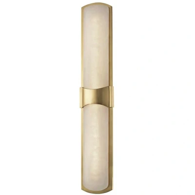 Image of Valencia Led Wall Sconce Brass, Alabaster, 3000K
