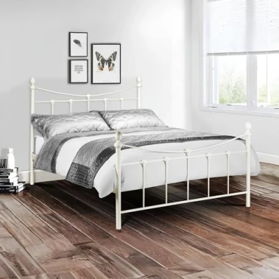 Image of Julian Bowen Stone White Wood Rebecca Bed, Double