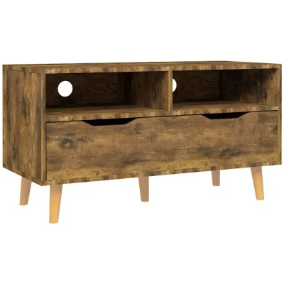 Image of vidaXL TV Cabinet Smoked Oak 90x40x48.5 cm Engineered Wood