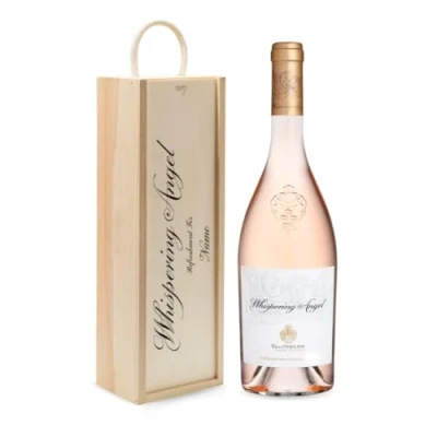 Image of Personalised Whispering Angel Rose Wine Gift Set (75cl) Gifts for Women, Birthdays, Christmas, Graduation, Mothers Day