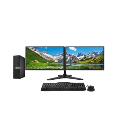 Image of Dell Dual Monitor Trading Setup Optiplex SFF PC Intel Core i5 6th Gen, Windows 11 Pro OS With 2 x 23 1080p Monitors, Leg Base Stand (Renewed) (16GB DDR3 RAM 512GB SSD)