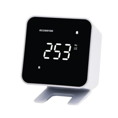Image of Ecosense EB100 EcoBlu, Digital Radon Detector, Fast &amp; Accurate, Short Term and Long Monitoring, Full Size LED Screen, Easy to Use (White)