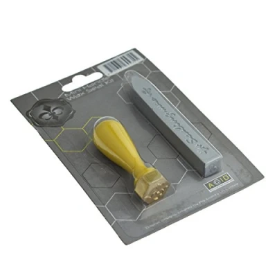 Image of Deluxe Wax Stamp Kit, CLASSIC FLEUR DE LYS Design Hexagonal Seal and Silver Stick XWSH010