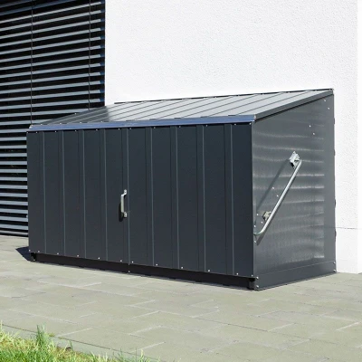Image of 6&#039;4 x 2&#039;9 Trimetals Storeguard Metal Garden Storage Shed Anthracite (1.95m 0.88m)