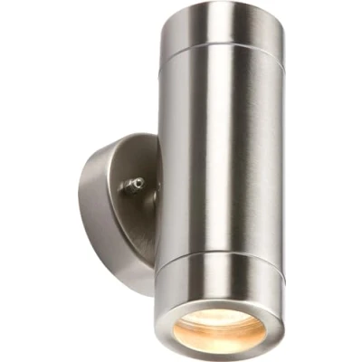 Image of Knightsbridge Outdoor GU10 Up and Down Wall Light in Stainless Steel