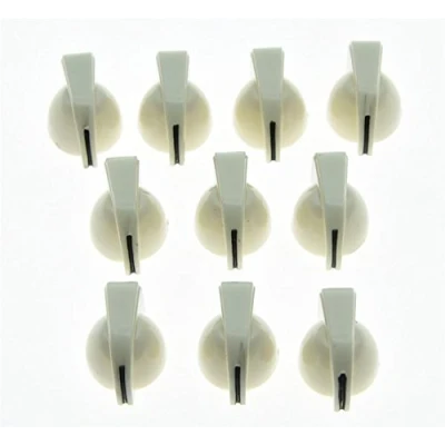 Image of KAISH 10x Mini Guitar AMP Amplifier Knob Effect Pedal Chicken Head Knobs White