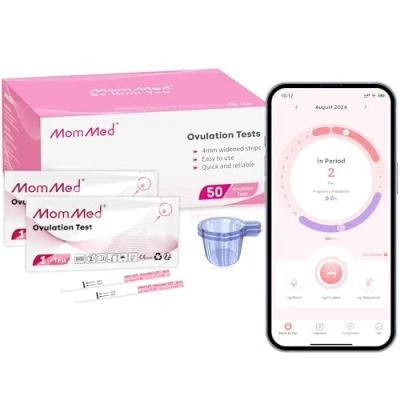 Image of MOMMED Ovulation Test Strips, 50 LH Kit + Collection Cups, Accurately Track Test, High Sensitivity Tests