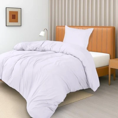 Image of Utopia Bedding Duvet Cover Set Microfiber Polyester 135x200 cm + 1 Pleated Hem Pillowcase 80x80cm White