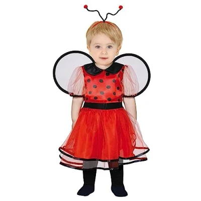 Image of FIESTAS GUIRCA Little Lady Bird Baby Fancy Dress Costume Red Bug incl. Wings &amp; Headband Girls Age 12 18 Months