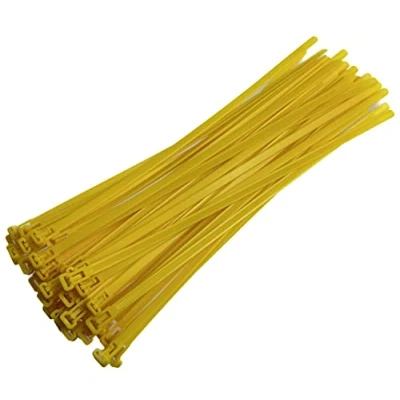 Image of Yellow Releasable Cable Ties 7.2mmx300mm, 50 Pieces