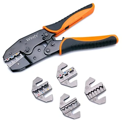 Image of Wirefy Crimping Tool Set 5 PCS Ratcheting Wire Crimper for Heat Shrink, Nylon, Non Insulated Connectors, Ferrule Terminals