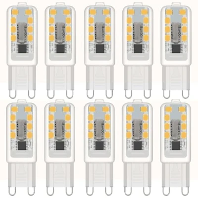 Image of ZEIYEI G9 LED Bulbs, 3W, Warm White 3000K, 300LM, Equivalent to 30W Halogen, No Flicker, Not Dimmable, Energy Saving Bulb for Chandelier Home Lighting Decor and More 10 Pack