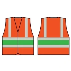 Image of Orange Wceng Vest With Green Band 4XL