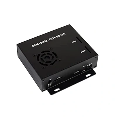 Image of Dual Gigabit Ethernet(ETH) Mini Computer Based On Raspberry Pi Compute Module 4 (CM4 NOT Included), With Cooling Fan, Metal Case