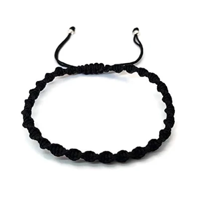 Image of MYSTIC JEWELS Macrame Rotating Bracelet Coloured Thread Kabbalah Amulet Evil Eye Protection, Good Luck Black
