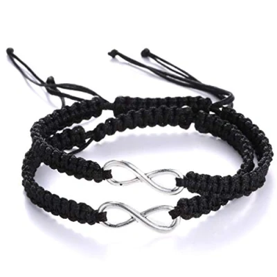 Image of AidShunn Bracelets infinity Braided Handcrafted Adjustable for Men Women Friendship Family Couple 2Pcs