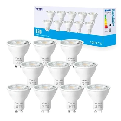 Image of Yexati Led Bulb GU10,550 lumens, 7w(Equivalent to 50w Halogen), Warm White 3000k,Non Dimmable, Pack of 10