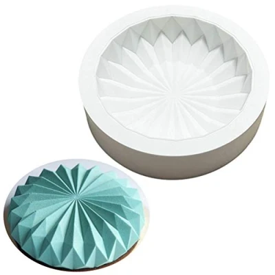 Image of Dubens Mousse Silicone Cake Mould 3D Pan Round Origami Decorating Tools Making Dessert Accessories Baking Moulds