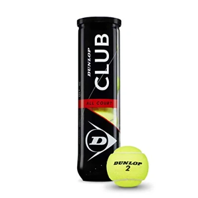 Image of Dunlop Tennis Ball Tour Brilliance for Clay, Hard Court and Grass (1 x 4 Pet), Yellow