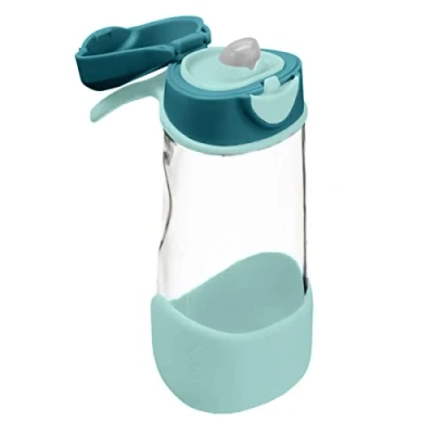 Image of b.box Sport Spout Drink &amp; Water Bottle Easy Grip and Leakproof Lid Cool Modern Child Friendly Design, Tilt Sip 450ml/15