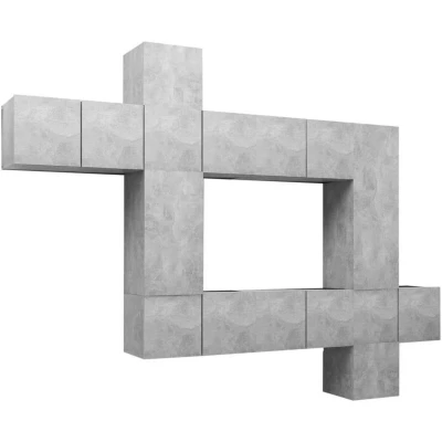 Image of vidaXL 10 Piece TV Cabinet Set Concrete Grey Engineered Wood