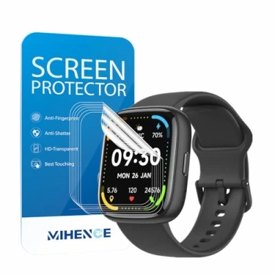 Image of MIHENCE Screen Protector Compatible with BAMBOOINN IDW26 Smartwatch, TPU HD for 1.83 Inch Smartwatch [Pack of 6]