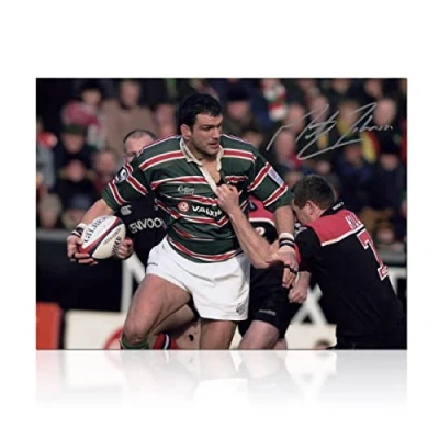 Image of Exclusive Memorabilia Martin Johnson Signed Leicester Tigers Rugby Photo