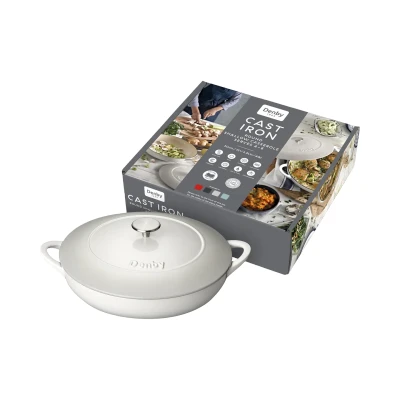 Image of Denby Natural Canvas Cast Iron 30cm Shallow Casserole