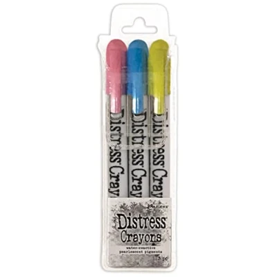 Image of Tim Holtz Distress Christmas Holiday Pearl Crayon Set, Multi, One Size