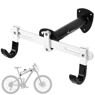 Image of Sportneer Bicycle Wall Mount, Inner Storage Rack for Road Bike, Mountain BMX, Angle Width Length Adjustable