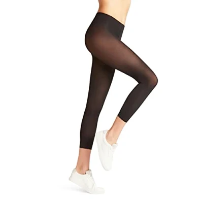 Image of FALKE Women&#039;s Pure Matt 50 DEN Capri W LE Semi Opaque Plain 1 Pair Leggings, Black (Black 3009) new eco friendly, L