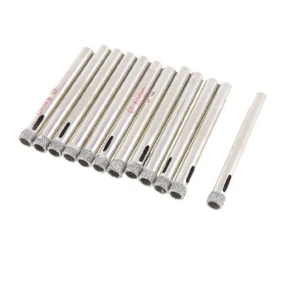 Image of sourcingmap 6mm Diamond Tool Drill Bit Tile Glass Hole Saw 12 Pcs
