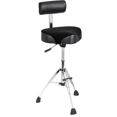 Image of GIBRALTAR 9808HMTB Hydraulic Tall Performance Stool Saddle Style seat with backrest