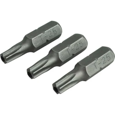 Image of Security S2 Grade Steel Screwdriver Bits T25S x 25mm (Pack 3)
