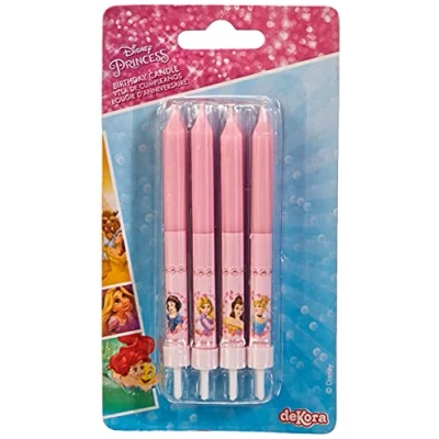 Image of Dekora 346175 Princesses Set of 8 Pink Wax Stick Candles x 12 cm
