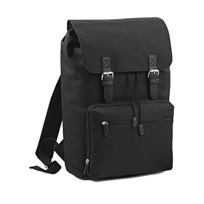 Image of BagBase BG613BKBK Vintage Laptop Backpack Black/Black Bg613 Black/Black, M