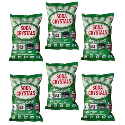 Image of Pack of 6 x Soda Crystals 750g Multipurpose Cleaner Clothes Washing Cleans Machine Sinks &amp; Drains Blockage free Laundry Water Softener Stain Remover