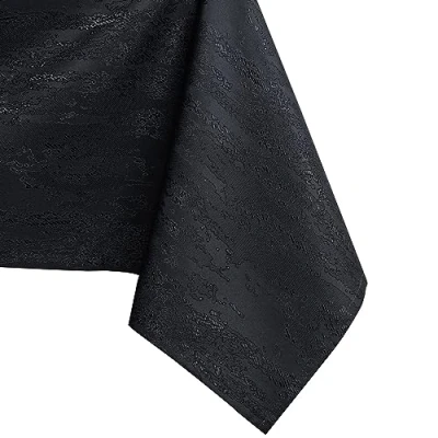 Image of AmeliaHome Tablecloth 140 x 300 cm, Stain Protection, Lotus Effect, Washable, Water Repellent Table Cloth, Vesta Ornament, Black