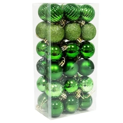 Image of 36PCS 6CM Christmas Baubles Balls Tree Decorations Big Shatterproof Hanging Ornaments for Home Xmas Party, Green