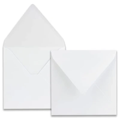 Image of &quot;NEUSER PAPIER&quot; 100 square envelopes Color: White Format: 16.5 x cm Grammage: 120 grams per m² Wet glue with pointed flap