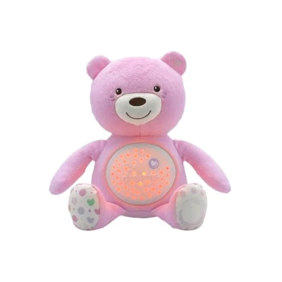 Image of Chicco First Dreams Teddy Bear with Night Light, Pink Projects Stars, Lighting Effects, Relaxing Music, Calming for Baby