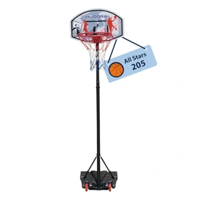 Image of HUDORA basketball Stand All Stars 205 adjustable hoop with for children &amp; teenagers Portable outdoor the garden wheels