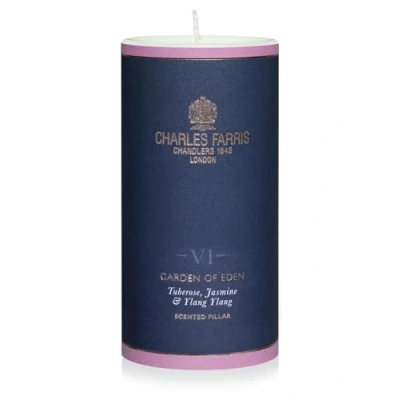 Image of Charles Farris Garden of Eden Luxury Scented Pillar Candle 75 Hours + Burn Time (Tuberose, Jasmine &amp; Ylang Ylang)