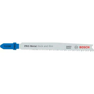 Image of Bosch 100x Jigsaw Blade T 123 XF Progressor for Metal (for Sheets, Professional Accessories Jigsaw)