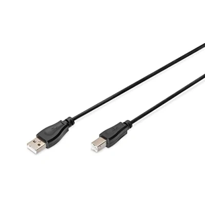 Image of DIGITUS AK 300102 030 S 3m Length USB 2.0 A Male B Connection Cable Black