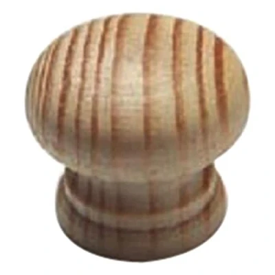 Image of Merriway BH00423 (10 Pcs) Unlacquered Pine Wooden Cupboard Door/Drawer Knobs Drilled for Woodscrew Dowel Screw, 50 mm (2 Inch) Pack of 10 Pieces