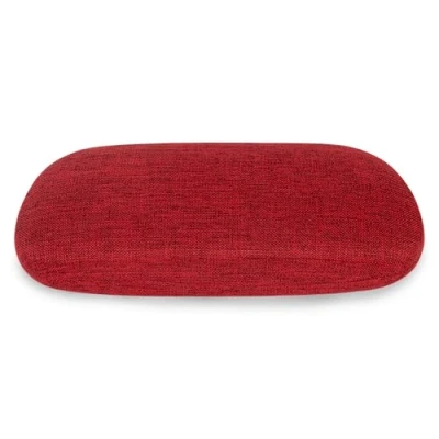 Image of LAGO TERRA Linen Fabric Textured Hard Shell Glasses Case Crimson