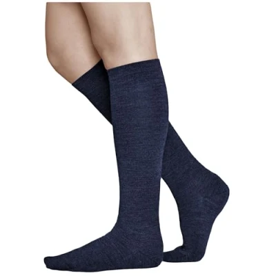 Image of vitsocks Women&#039;s MERINO Wool (80%) Long Leg Knee High Winter Socks, Warm Breathable, navy blue, 6 8