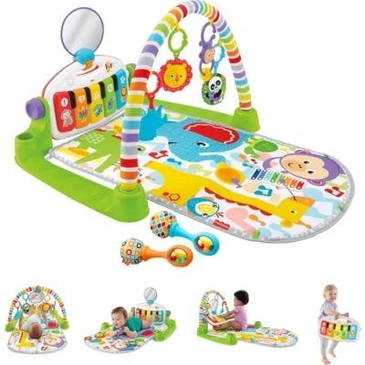 Image of Fisher Price Deluxe Kick &#039;n Play Piano Gym &amp; Maracas [Amazon Exclusive]